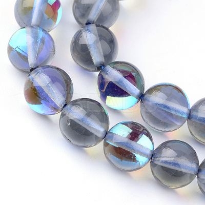 Synthetic Moonstone Beads Strands G-R375-6mm-B03-1