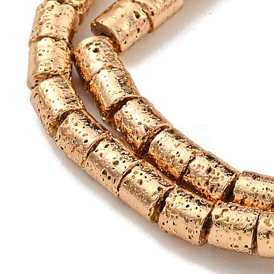 Electroplated Natural Lava Rock Beads Strands G-I360-J01-02-1