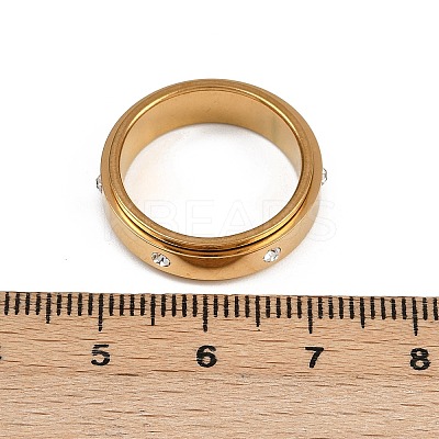 304 Stainless Steel Rhinestone Rotating Finger Rings LS-RJEW-A074-01A-G-1