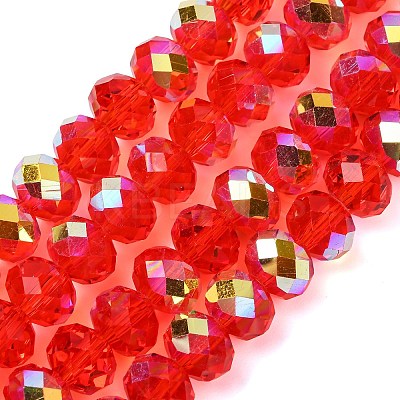 Electroplate Transparent Glass Beads Strands EGLA-A046-01C-01-1