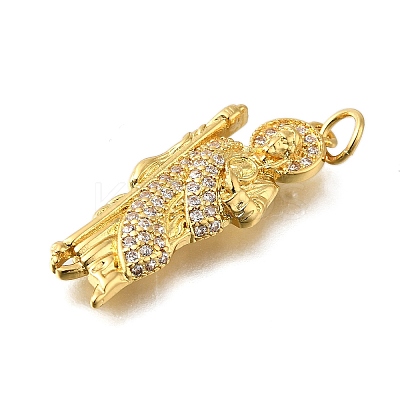 Brass Micro Pave Cubic Zirconia Pendants KK-S523-20G-A-1