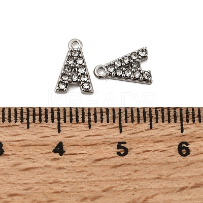 Letter 304 Stainless Steel Rhinestone Charms STAS-H240-24A-P-1