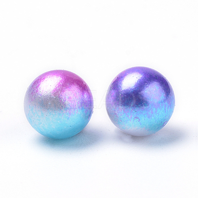 Rainbow Acrylic Imitation Pearl Beads OACR-R065-6mm-A06-1