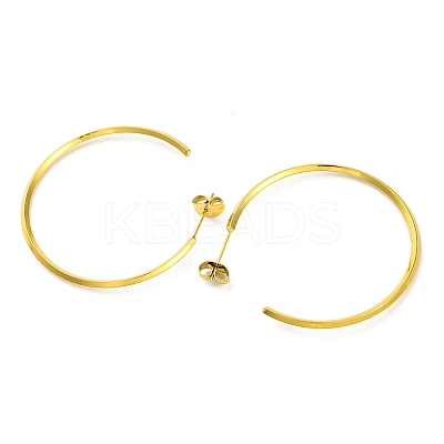 Ion Plating(IP) 304 Stainless Steel Ring Stud Earrings EJEW-K295-01A-G-1