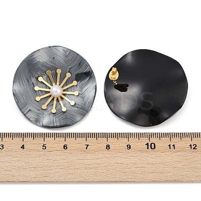 304 Stainless Steel ABS Imitation Pearl Stud Earrings for Women EJEW-M095-06G-01-1