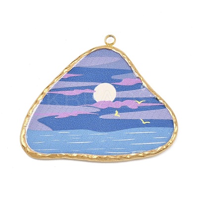 Printed 304 Stainless Steel Pendants STAS-P419-08G-02-1