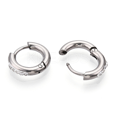 201 Stainless Steel Huggie Hoop Earrings X-STAS-S079-162B-1