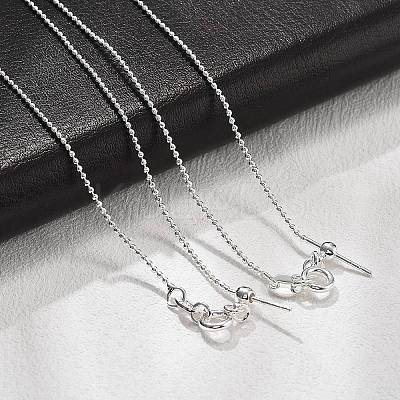 1mm Brass Ball Chain Adjustable Slider Necklaces KK-K398-28S-1