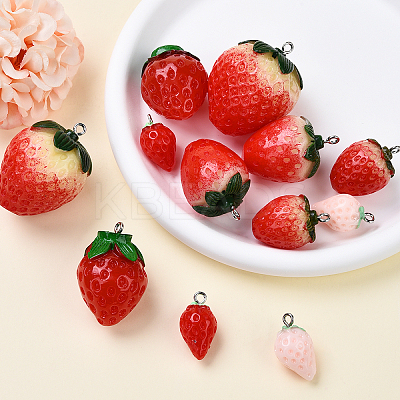 12Pcs 6 Styles Resin Pendants RESI-YW0001-98-1