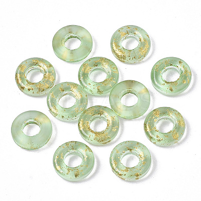 Transparent Spray Painted Glass European Beads LS-GLAA-N035-04J-1