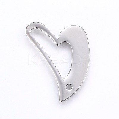 Tarnish Resistant 304 Stainless Steel Open Heart Pendants STAS-I094-17P-1