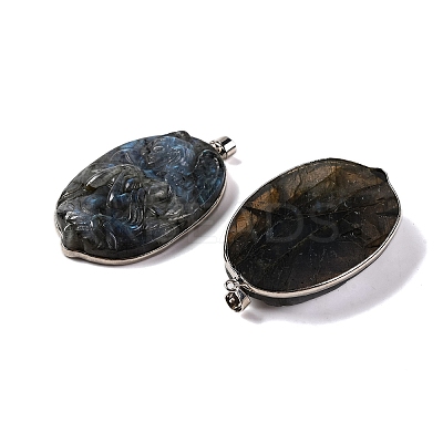 Natural Labradorite Carved Goddess Big Pendants G-B085-09P-1
