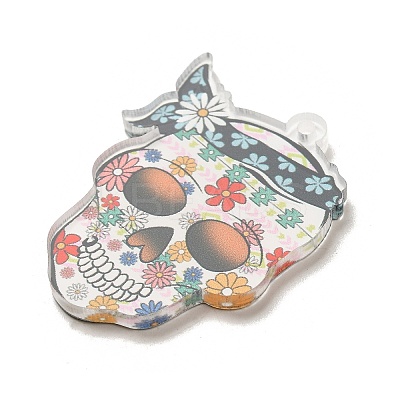 Halloween Theme Printed Acrylic Pendants OACR-Q056-01B-1