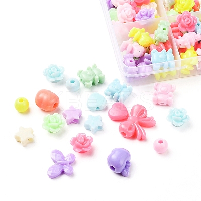 383Pcs 8 Stylw Opaque Acrylic Beads SACR-YW0001-26-1