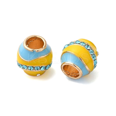 Rack Plating Alloy Enamel European Beads PALLOY-S189-45P-01-1