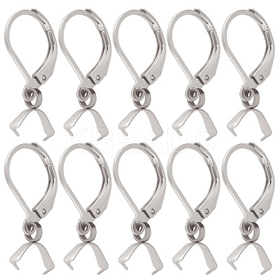 50Pcs 304 Stainless Steel Leverback Earring Findings with Pendant Bails STAS-BBC0001-52P-1