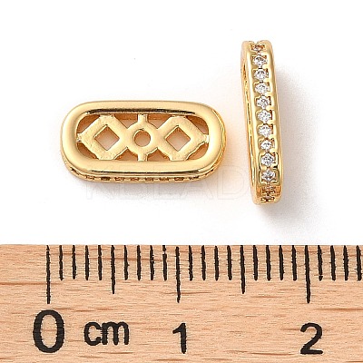 Brass Micro Pave Cubic Zirconia Multi-Strand Links KK-P239-02A-G-1