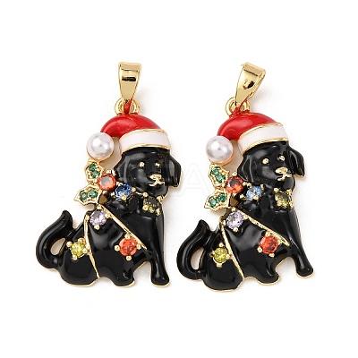 Brass Micro Pave Cubic Zirconia Pendants KK-F917-06G-1