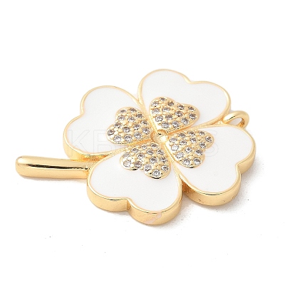 Brass Micro Pave Cubic Zirconia Pendants KK-U053-25G-01-1
