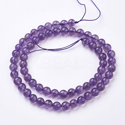Natural Amethyst Bead Strands G-J376-20-6mm-1