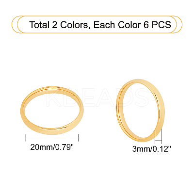 304 Stainless Steel Flat Plain Band Rings STAS-UN0014-94-1