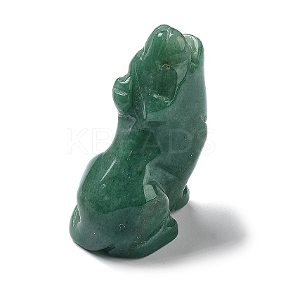 Natural Green Aventurine Wolf Figurine Display Decorations G-PW0007-013F-1