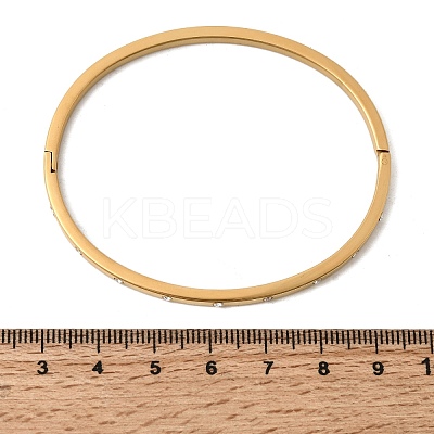 304 Stainless Steel Rhinestone Hinged Bangles for Women BJEW-D408-16G-1