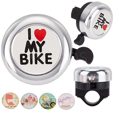 I Love My Bike Alloy Bicycle Bells FIND-WH0117-97B-1
