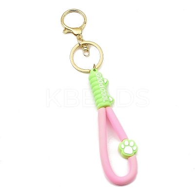 Cat Paw Print PVC Rope Keychains KEYC-B015-03LG-02-1