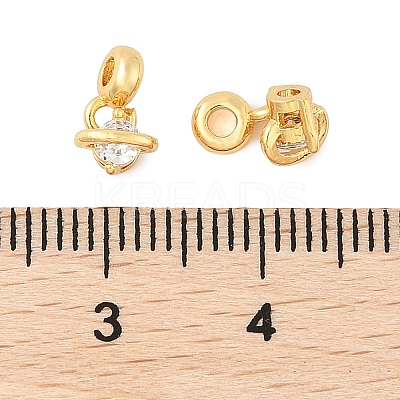 Brass Micro Pave Cubic Zirconia Pendants KK-U056-13G-1