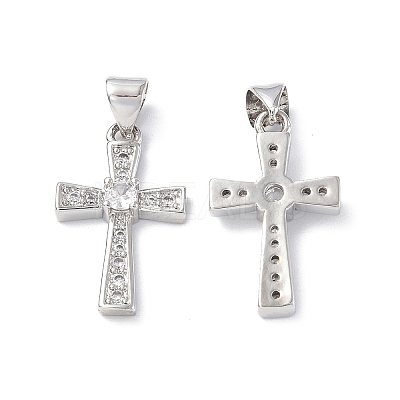 Eco-Friendly Rack Plating Brass Micro Pave Cubic Zirconia Pendants KK-F845-30P-1