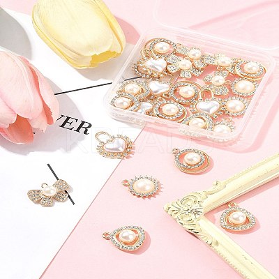 25Pcs 5 Styles Alloy Rhinestone Charms FIND-FS0003-53-1