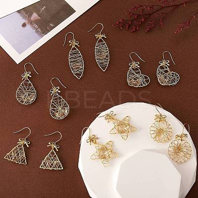 Eco-Friendly Flower Iron Pendants Dangle Earrings EJEW-PH01401-05-1