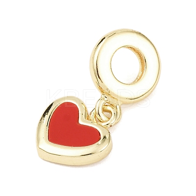 Brass Enamel European Dangle Charms LS-KK-B159-01G-02-1