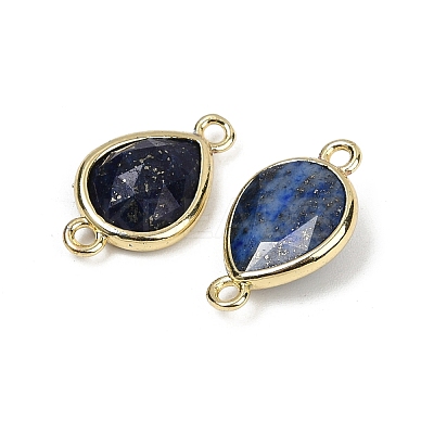 Dyed Natural Lapis Lazuli Faceted Connector Charms G-L514-048P-11-1