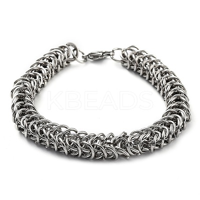 Non-Tarnish 201 Stainless Steel Rope Chain Bracelet BJEW-Z023-17P-1