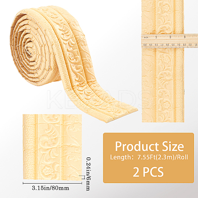 2Pcs Foam 3D Self-Adhesive Waterproof Wallpaper Border DIY-GF0010-19C-1