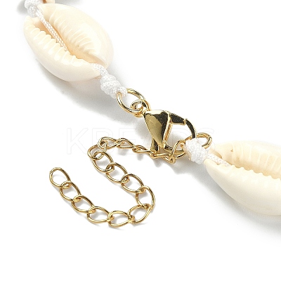 Natural Shell & Synthetic Turquoise Starfish Beaded Necklace with 304 Stainless Steel Clasps NJEW-TA00107-02-1