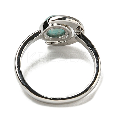 Natural Amazonite Adjustable Rings RJEW-K269-09P-10-1