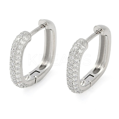 Rack Plating Square Brass Micro Pave Cubic Zirconia Hoop Earrings EJEW-Z059-13P-1