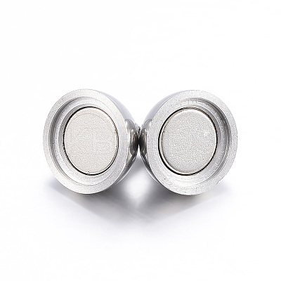 Tarnish Resistant 304 Stainless Steel Magnetic Clasps with Loops X-STAS-F108-08P-1