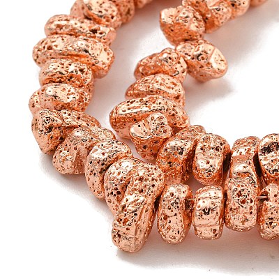Electroplated Natural Lava Rock Beads Strands G-I360-U01-03-1