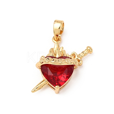 Brass Micro Pave Cubic Zirconia Pendants KK-F917-08G-01-1
