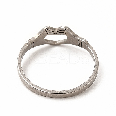 Non-Tarnish 201 Stainless Steel Hollow Out Heart Hand Finger Ring for Women LS-RJEW-K239-03P-1