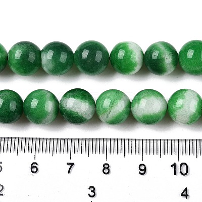 Dyed Natural White Jade Beads Strands G-T138-10mm-210-19-1