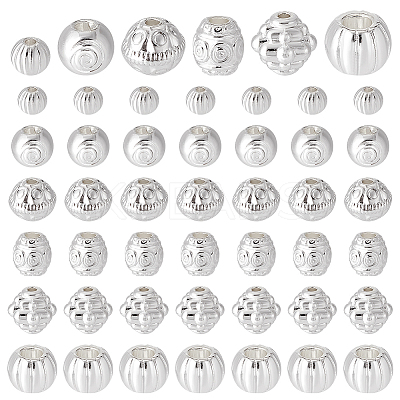 60Pcs 6 Styles Alloy Spacer Beads FIND-PH0020-69-1