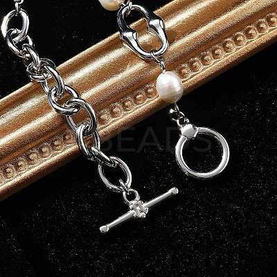 Stainless Steel Cable Chains Link Bracelets BJEW-F485-02P-1