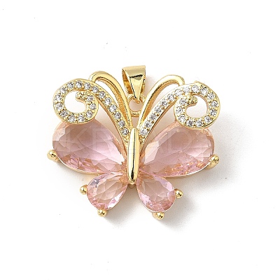 Brass Micro Pave Cubic Zirconia Pendants KK-L239-056G-01-1