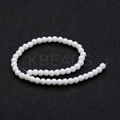 Opaque Color Glass Round Bead Strands X-GLAA-I026-4mm-02-1