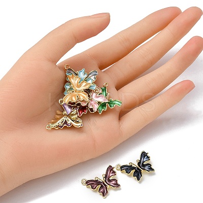 10Pcs Rack Plating Alloy Enamel Pendants ENAM-YW0002-50-1
